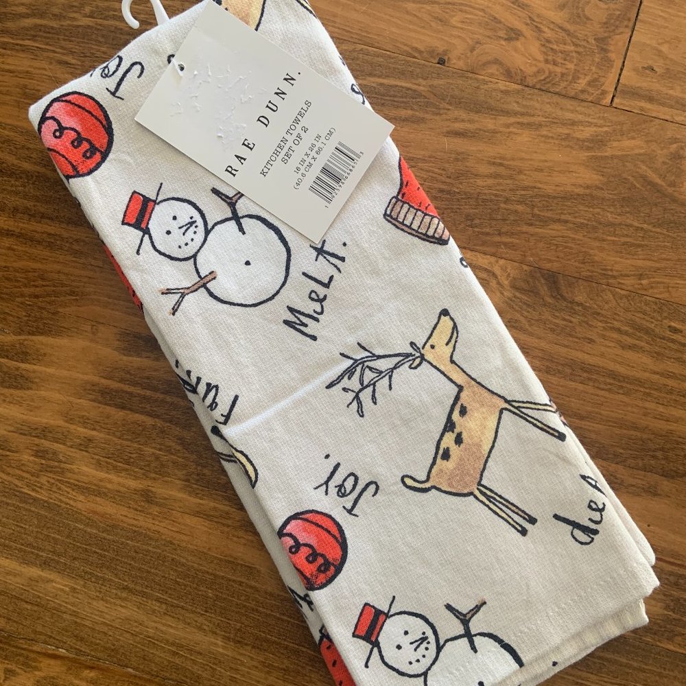 Rae Dunn Holiday Kitchen Towels - Set of 2